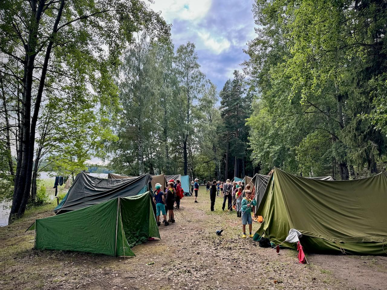 Tält på scoutlägret Cirkus 2024